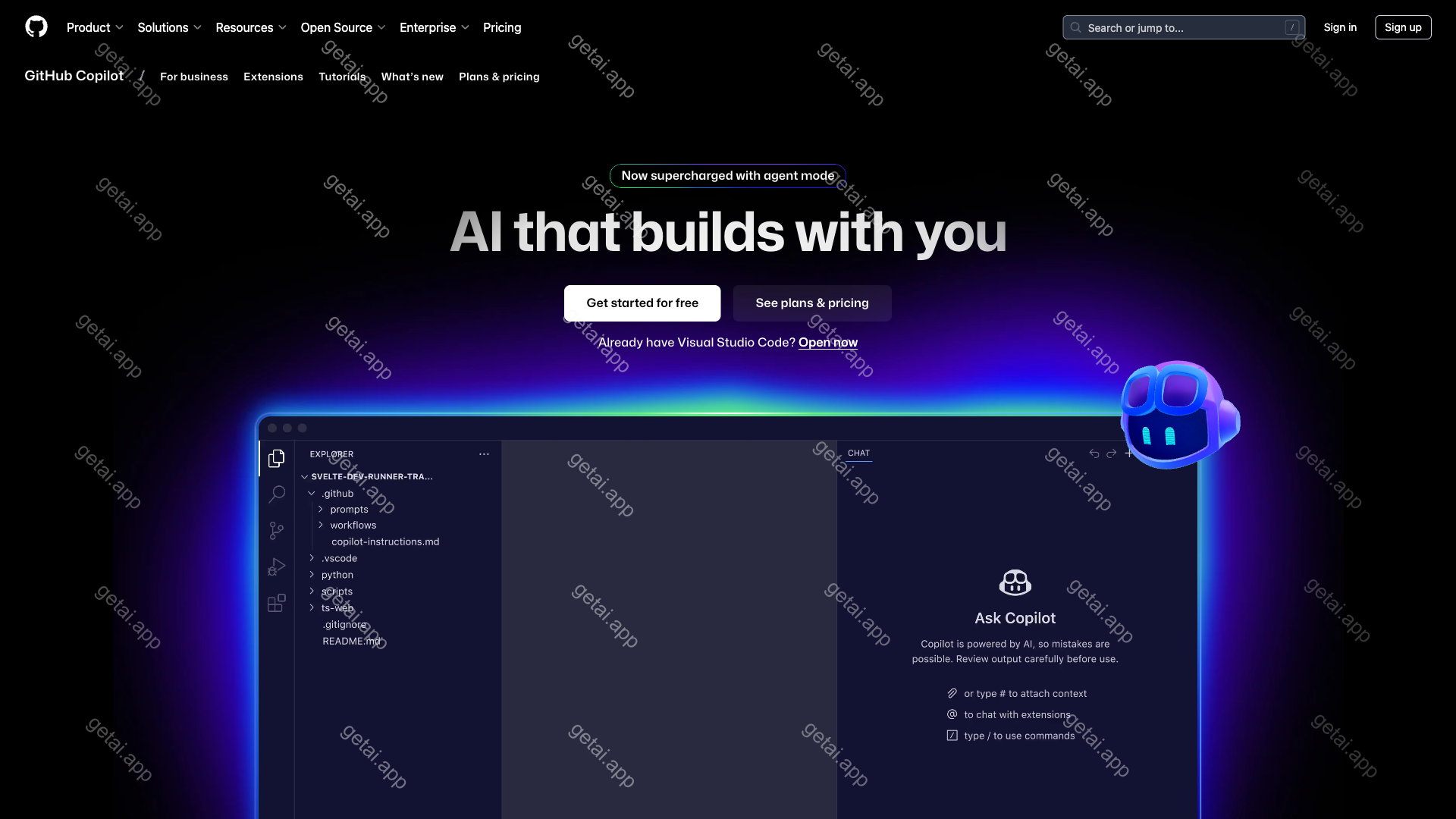 GitHub Copilot站点预览
