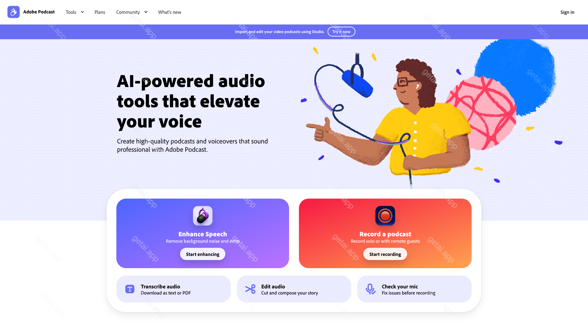 Adobe Podcast站点预览