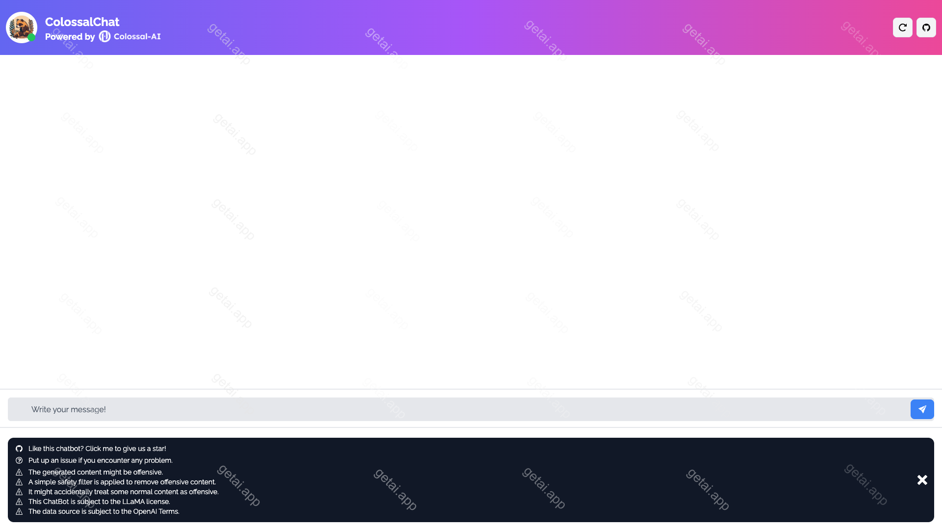 ColossalChat站点预览