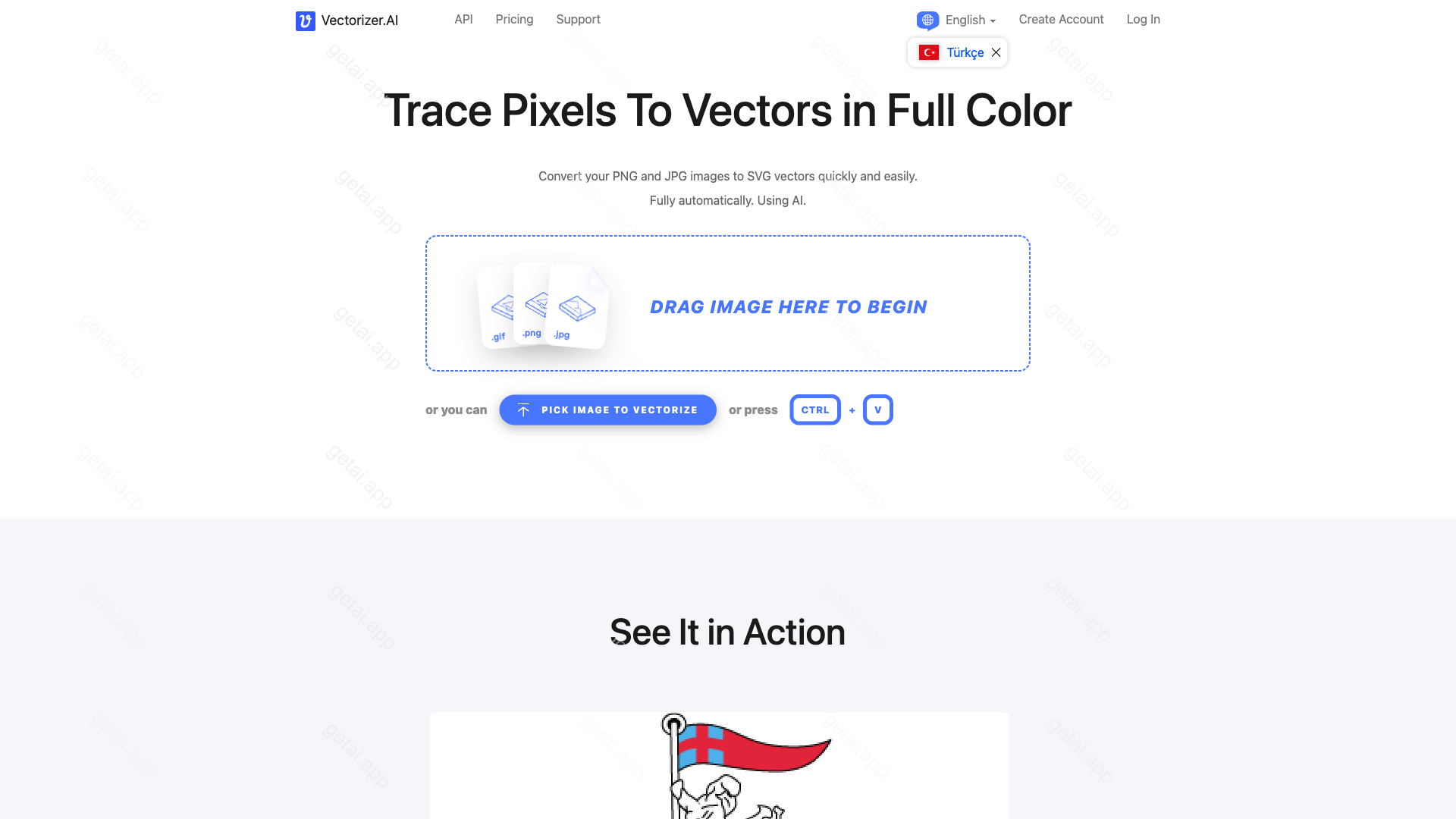 Vectorizer.AI站点预览