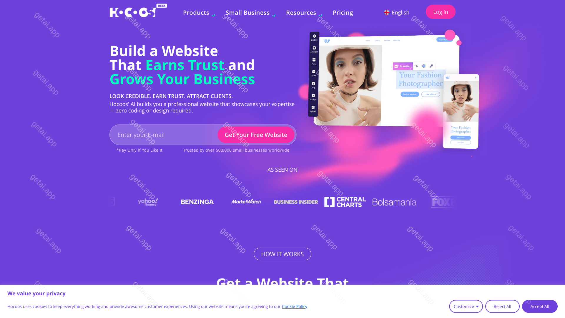 Hocoos站点预览