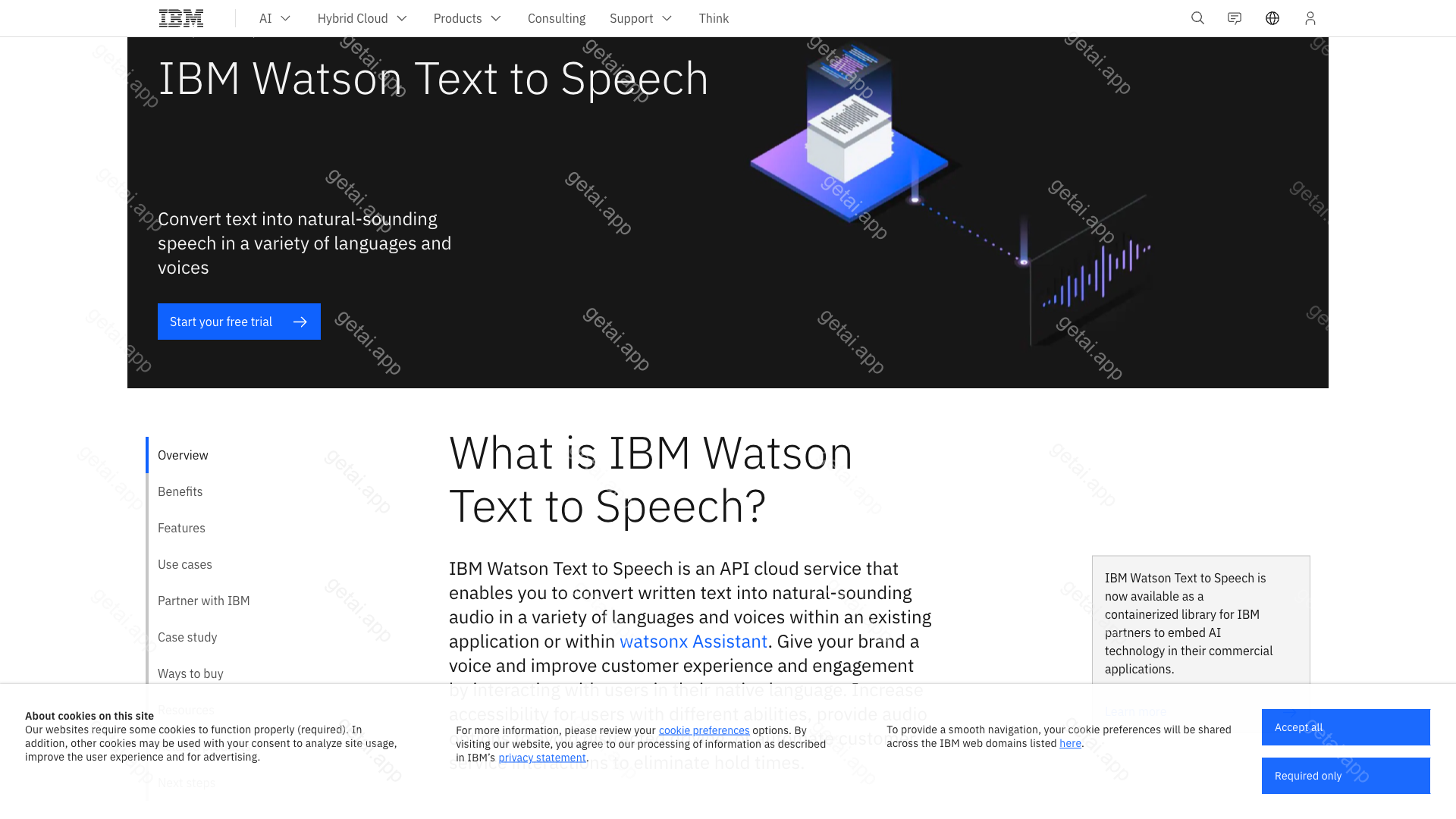 IBM Watson文字转语音站点预览