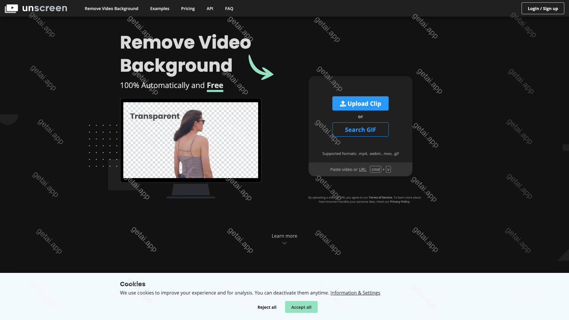 Unscreen站点预览